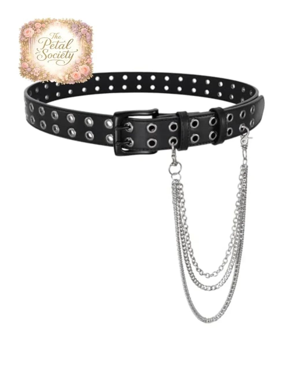 Quality Leather Studded Belt with Detachable Pants Chain, 0.5cm Thick, Multiple